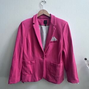 Rafaella Women's Jacket Small Coral Red Blazer One Button Career Preppy Stretch